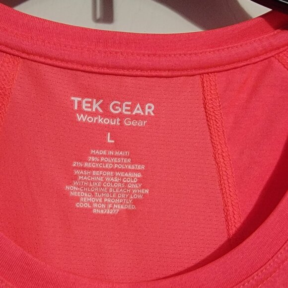 Tek Gear Performance Core Crewneck Tee, Coral, Large - Picture 4 of 10